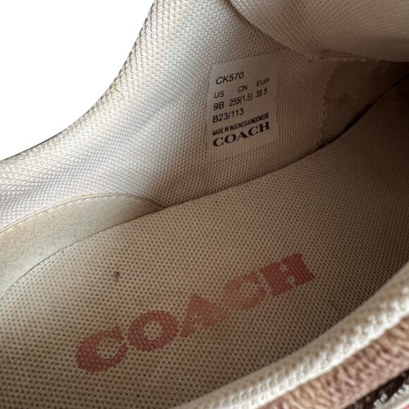 COACH C201 Mixed Media Signature Sneakers Size 9B, EUR 39.5 Preppy Coach Logo - Picture 5 of 16